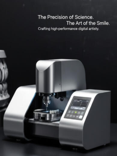 High-precision dental milling machine crafting a ceramic restoration, representing the Swiss-grade CAD/CAM technology used by The Smile Architect, Dental Engineering Studio, Oral Structures, Lisbon - London Axis